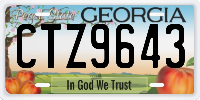 GA license plate CTZ9643
