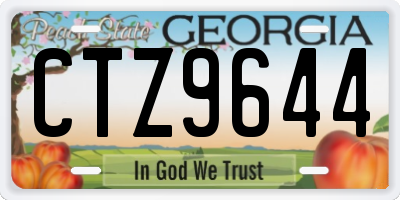 GA license plate CTZ9644