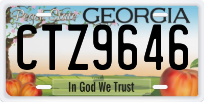 GA license plate CTZ9646