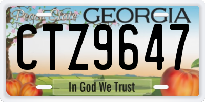 GA license plate CTZ9647