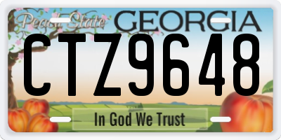 GA license plate CTZ9648