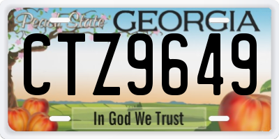 GA license plate CTZ9649