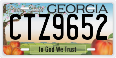 GA license plate CTZ9652