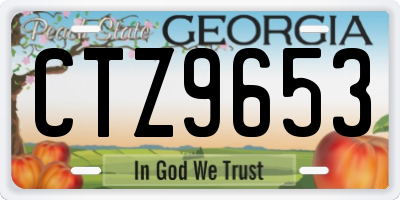 GA license plate CTZ9653