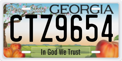 GA license plate CTZ9654