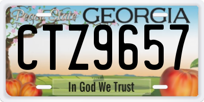 GA license plate CTZ9657