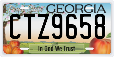 GA license plate CTZ9658
