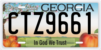 GA license plate CTZ9661