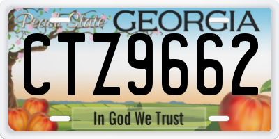 GA license plate CTZ9662