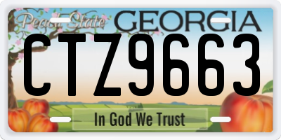 GA license plate CTZ9663