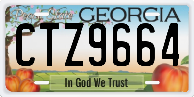 GA license plate CTZ9664