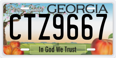 GA license plate CTZ9667