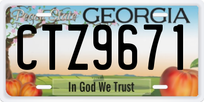 GA license plate CTZ9671