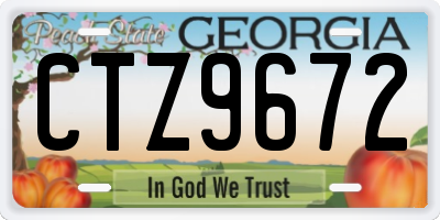 GA license plate CTZ9672