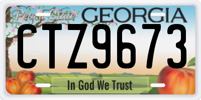 GA license plate CTZ9673