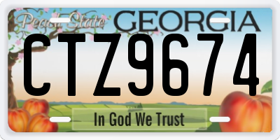GA license plate CTZ9674