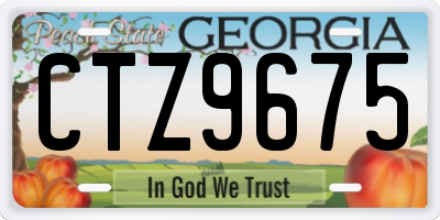 GA license plate CTZ9675