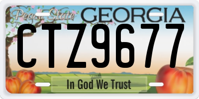 GA license plate CTZ9677