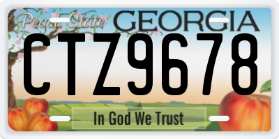 GA license plate CTZ9678