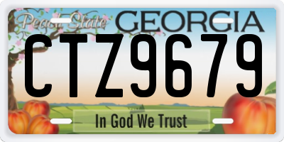 GA license plate CTZ9679
