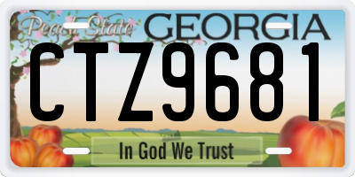 GA license plate CTZ9681