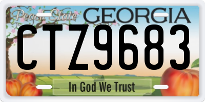 GA license plate CTZ9683