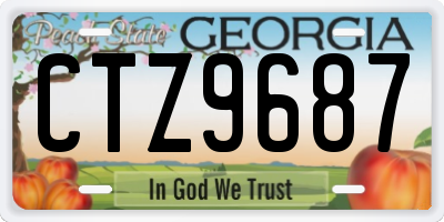 GA license plate CTZ9687