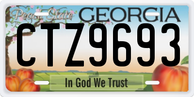 GA license plate CTZ9693