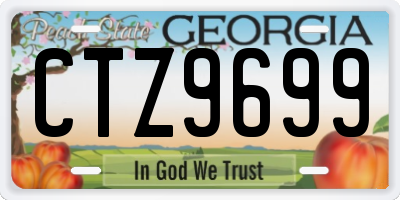 GA license plate CTZ9699