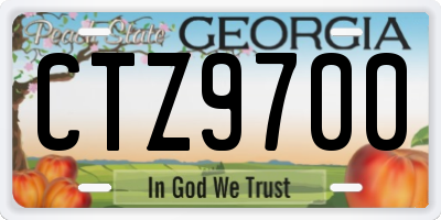 GA license plate CTZ9700