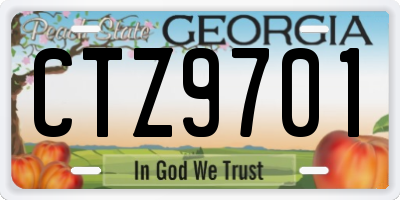 GA license plate CTZ9701