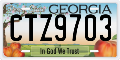 GA license plate CTZ9703