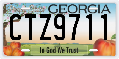 GA license plate CTZ9711