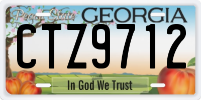 GA license plate CTZ9712