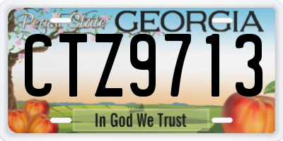 GA license plate CTZ9713