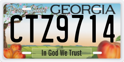 GA license plate CTZ9714