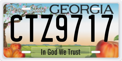 GA license plate CTZ9717