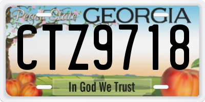 GA license plate CTZ9718