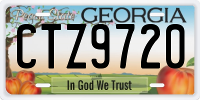 GA license plate CTZ9720