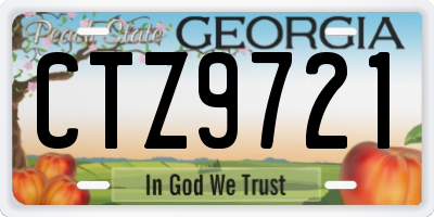 GA license plate CTZ9721