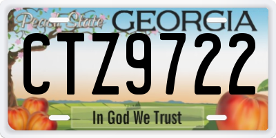 GA license plate CTZ9722