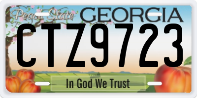 GA license plate CTZ9723