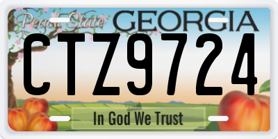 GA license plate CTZ9724