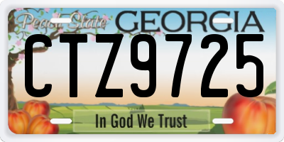 GA license plate CTZ9725