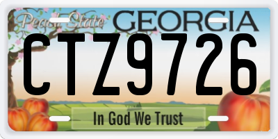 GA license plate CTZ9726
