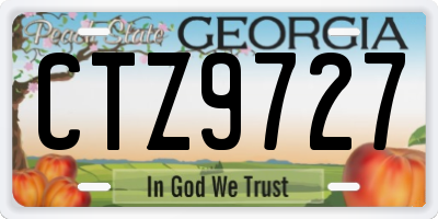 GA license plate CTZ9727