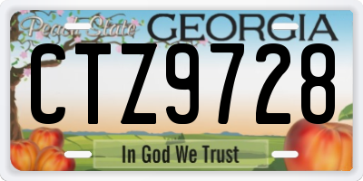GA license plate CTZ9728