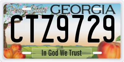 GA license plate CTZ9729