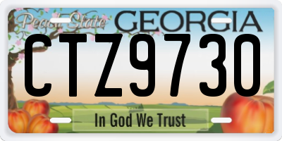 GA license plate CTZ9730