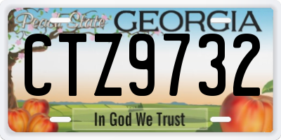 GA license plate CTZ9732